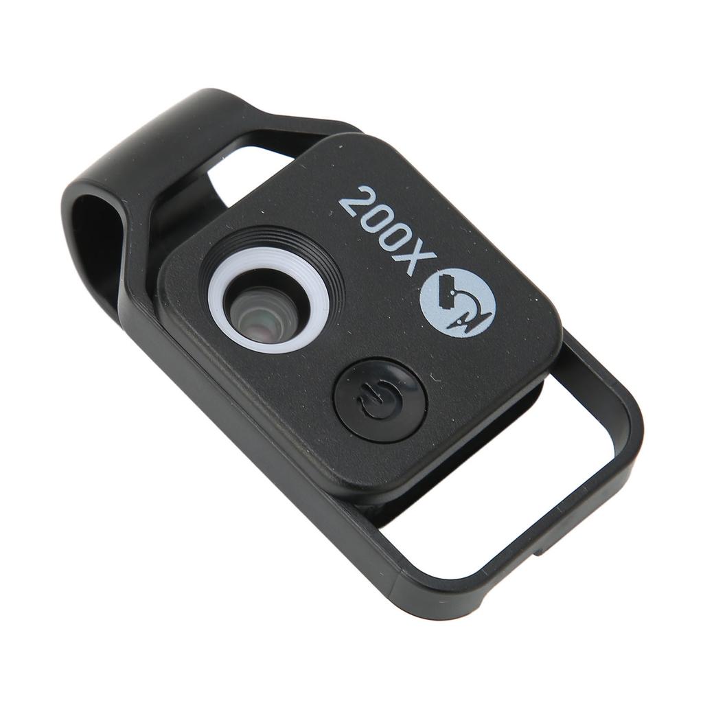 APLMS002 Mobile Phone Microscope LED Lens 200x HD Magnification Phone Camera Macro Lens for Outdoor Photography(Black