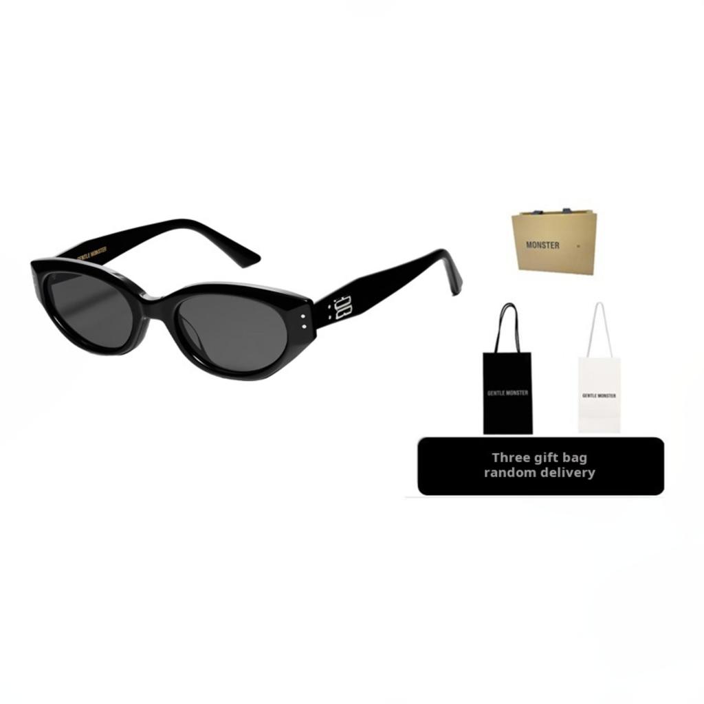 Gentle Monster Rococo 01 Alla Moda Personalità Avanguardia Forma Irregolare Occhiali da Sole Occhiali da Sole Unisex Nero ROCOCO-01