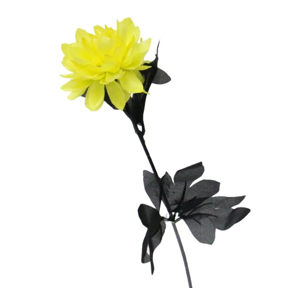 Burgundry Dahlia Black Artificial Flower Branch Wedding Flower Wall Arrangement Materials Halloween Fake Flower Table Home Decor