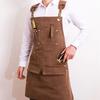 Durable Unisex Canvas Work Apron Barber Baking Cafe Garden Carpentry Restaurant Adjustable Work Wear Apron with Tool Pockets