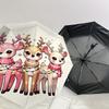 1pc Christmas, Deer Pattern Umbrella Design Automatic Opening and Closing Umbrella, High-quality Travel Umbrella, Lightweight and Portable, -17