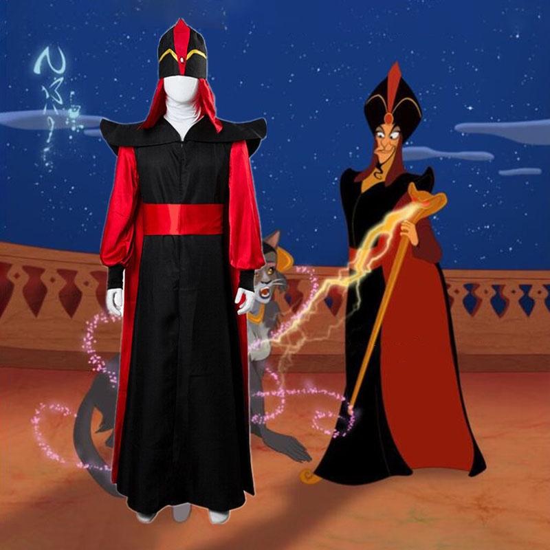 Luxurious Jafar Cosplay Robe Cloak Cape Hat Wizard Outfit For Halloween Events