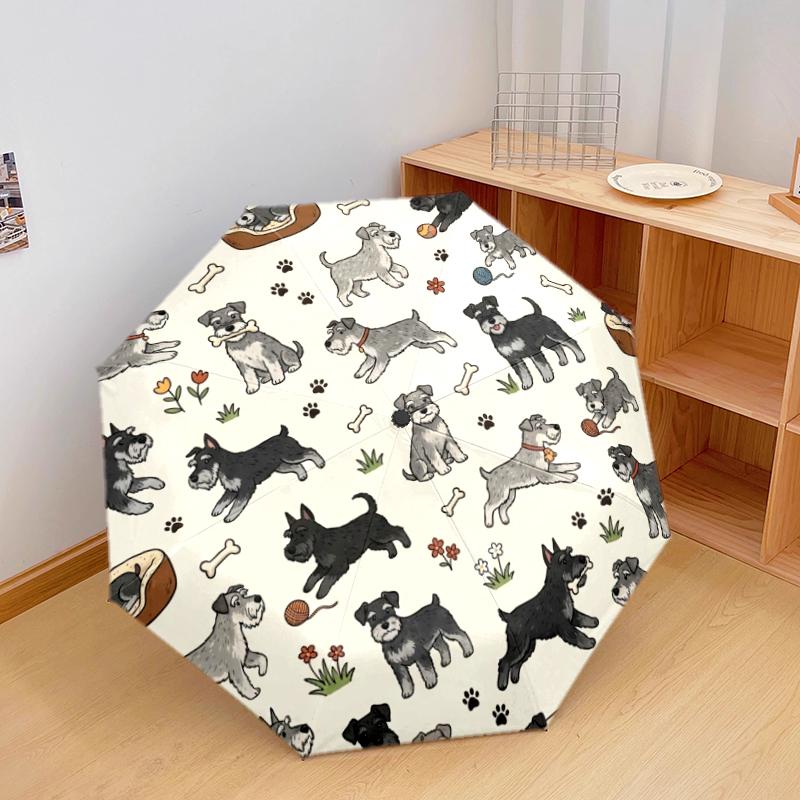 1 PC Automatic Folding Umbrella - Cute Dog Pattern, Portable & Foldable Design with 8 Ribs, Christmas Birthday Gifts