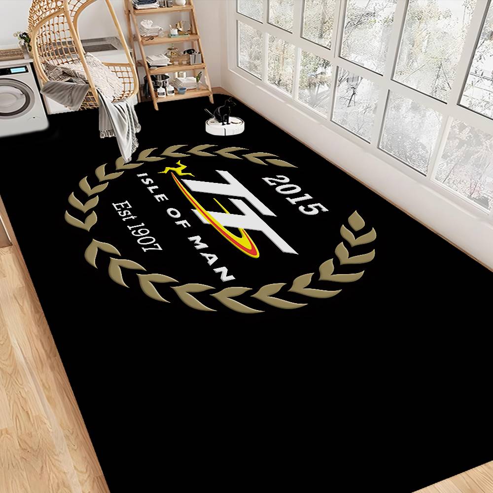 Tappetino da Pavimento per Moto I-Isle Of Man TT Stile INS Morbido per Pavimento Camera da Letto Casa Lavanderia Antiscivolo Tappeti per la Casa