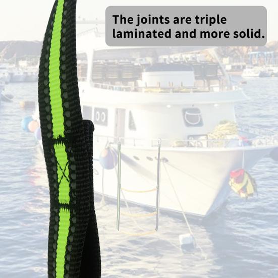 Three Step Ladder Foldable Reusable Nylon Boat Rope Ladder Strong Load-Bearing Ladder for Yachts Boats