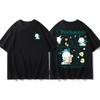 Summer Sanrio Yugui Dog Star Comic D Printed Cotton Tshirt Casual Comfortable and Loose