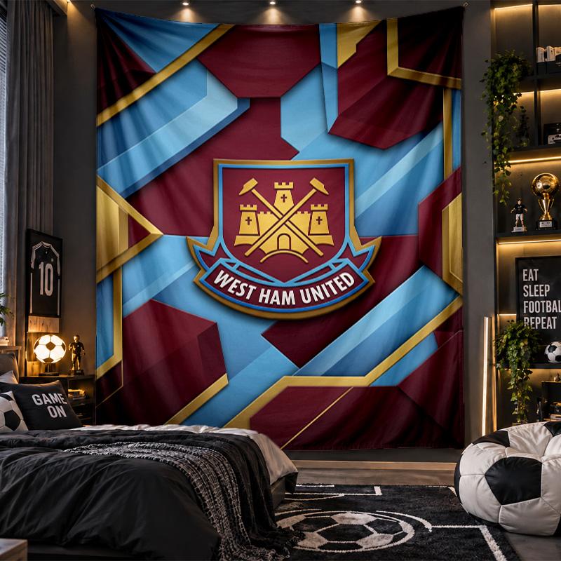 Arazzo da Appendere alla Parete Stampa Calcio West Ham United Tessuto per Soggiorno Camera da Letto Decorazione per la Casa