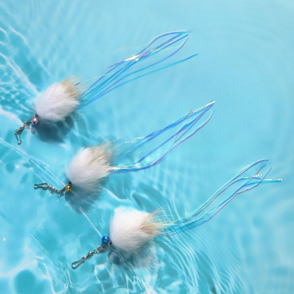2pcs/3pcs Jellyfish Tassel Cat Toy Accessories Plush Toy with Bell Kitten Cat Toys Interactive Replacement