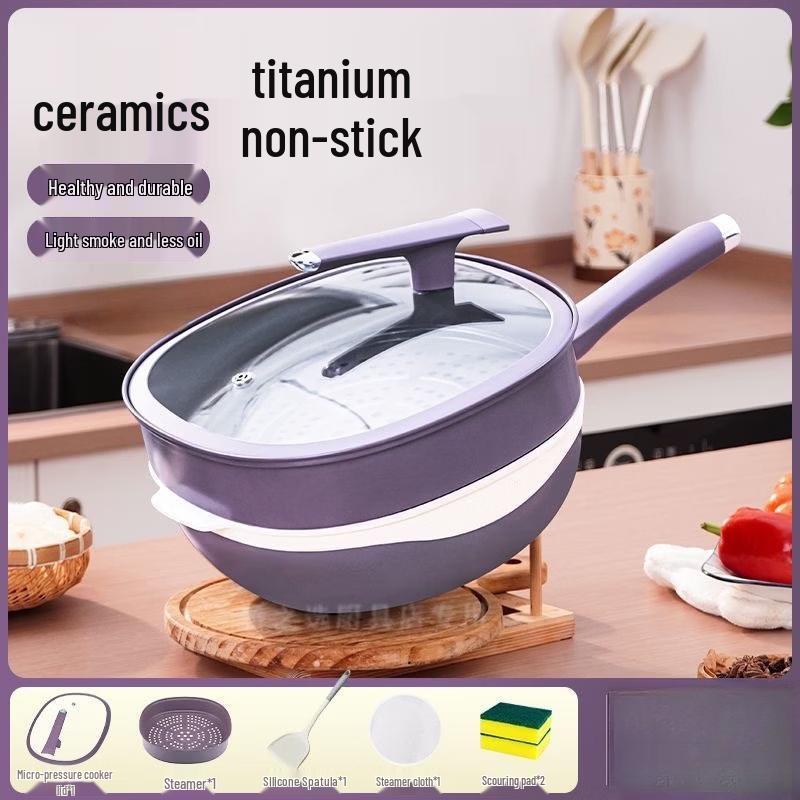 Zhishi Titanium Ceramic Non-Stick Wok