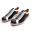 Fashion Luxury Brand Large Size Men's Flat Sneakers 6 to 13 Patent Leather Lace-up Black White Casual Shoes for Men