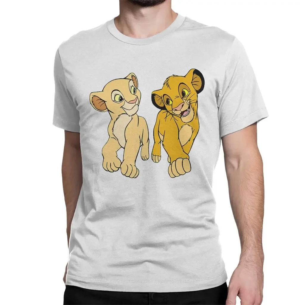 The Lion King Simba Nala T-Shirt Men Women Disney Leisure Cotton Tees Round Neck Short Sleeve T Shirt Summer Clothing