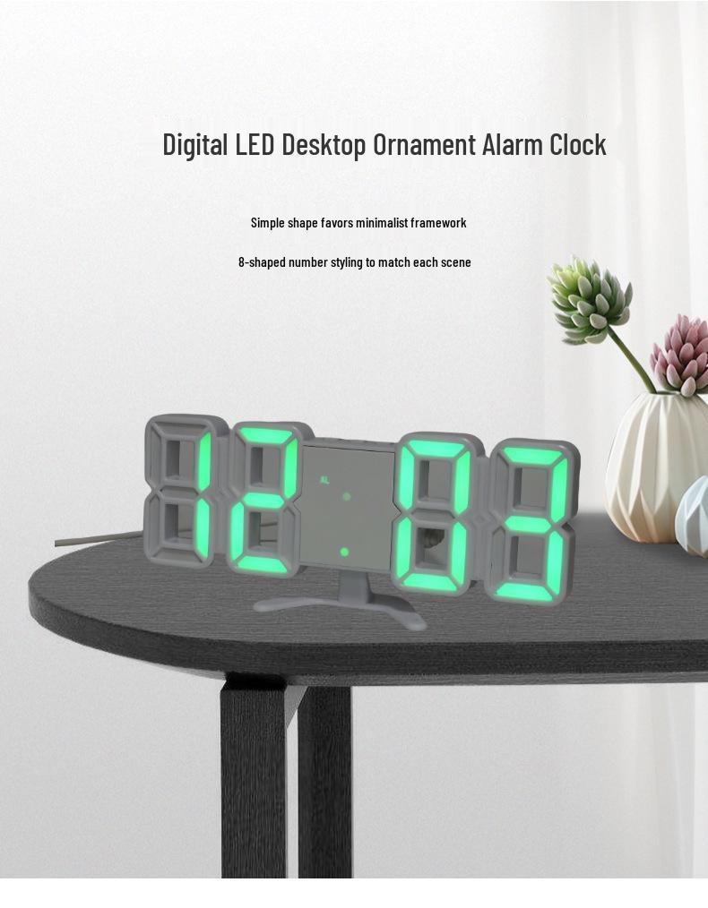 3D LED Digital Alarm Clock for Students - Modern Home Desktop & Living Room Clock