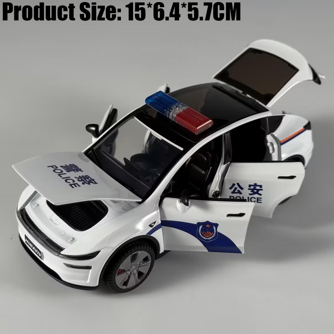 

1:32 Police Model Y Vehicle Alloy Metal Diecast Model Car Home Decoration Desktop Display Ornament High Simulation Miniature Toy белый
