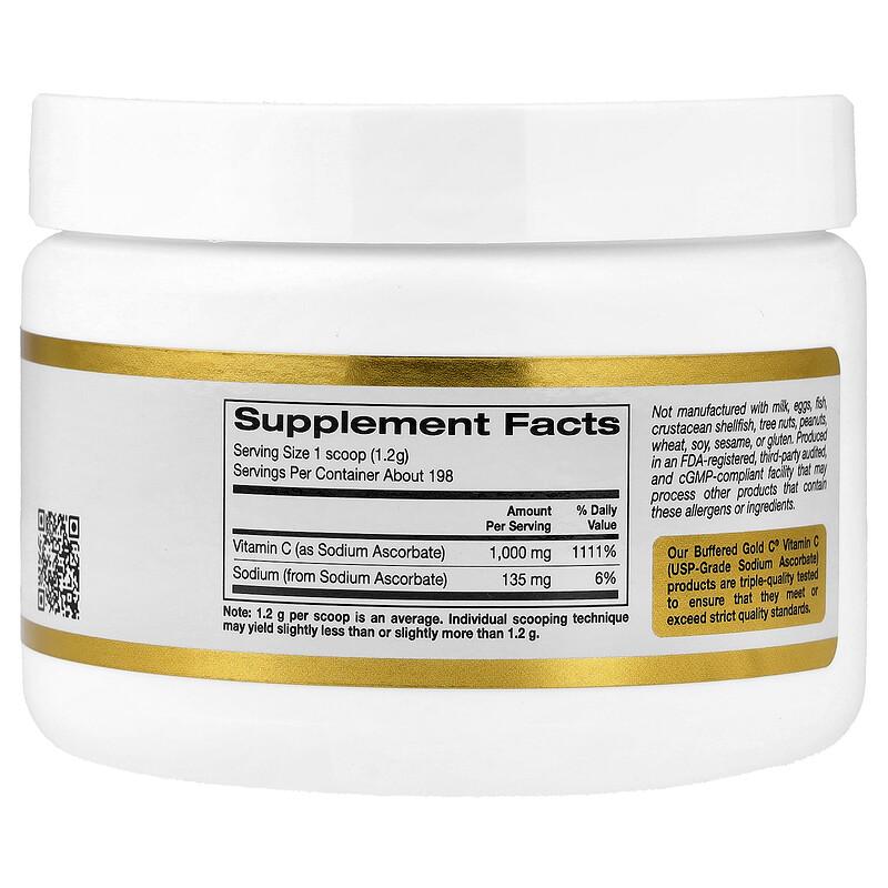 Buffered Gold C®, Non-Acidic Vitamin C Powder, Sodium Ascorbate, 8.4 oz (238 g)