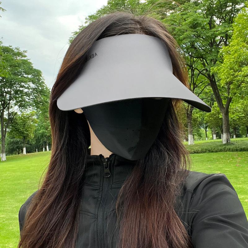 Integrated Sun Protection Hat Female Non-sensory Sun Hat UV Protection Foldable Sports Empty Top Hat Outdoor Sun Hat Male