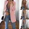 Umlegekragen Blazer Slim Einfarbig Damen Herbstmode Blazer für Freizeit