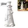 DIY White Ornament for Painting 3D Printed Smiling Snowman Statue Christmas Decor Minimalist Tall Holiday Store Display Props Tabletop Figurine Xmas