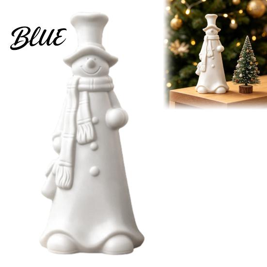 DIY White Ornament for Painting 3D Printed Smiling Snowman Statue Christmas Decor Minimalist Tall Holiday Store Display Props Tabletop Figurine Xmas