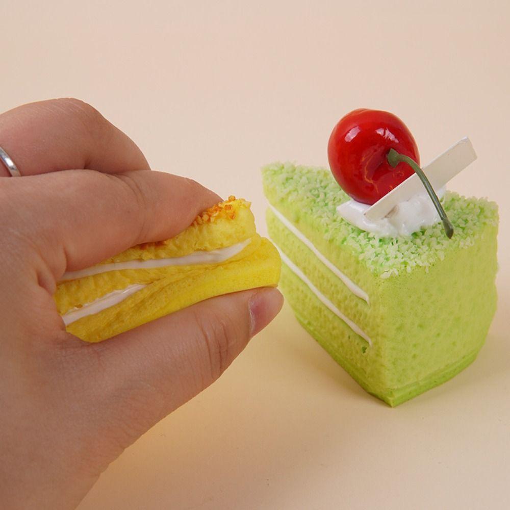 PU Dessert Pinch Toy Slow Rebound Fidget Toy New Triangle Cake Squeeze Toys Key Decoration