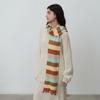 New Retro Versatile Unisex Winter Rainbow Age-reducing Fringed Striped Knitted Scarf