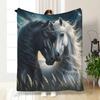 A Soft, Cozy, And Adorable Blanket Featuring a Horse Pattern, This Portable And Lightweight Flannel Blanket Is Perfect for Beds, Travel, Cam