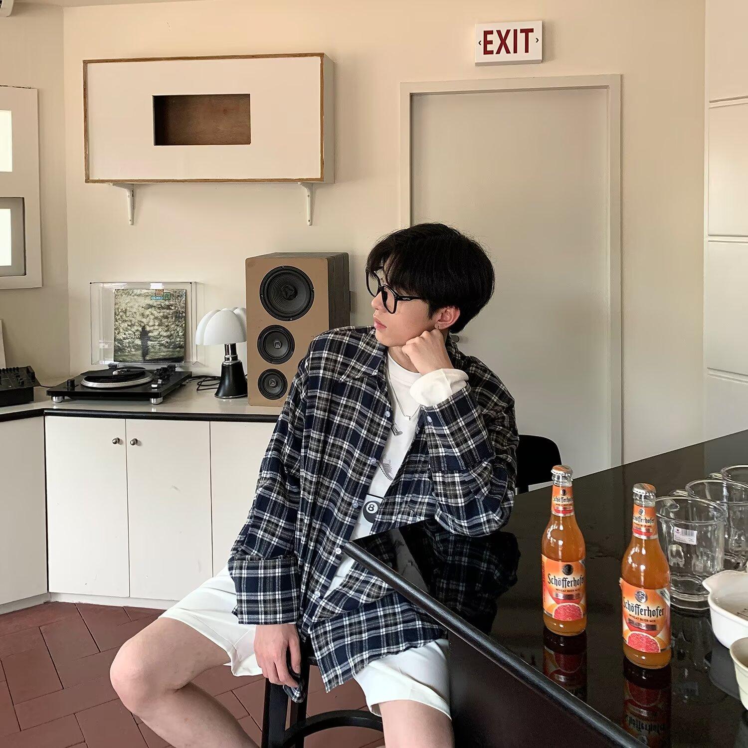 

Рубашка с длинным рукавом с буквенным принтом 2024 года в японском стиле в стиле Гонконга, свободная рубашка для мальчиков, летнее модное универсальное повседневное пальто 2XL чёрный