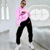 Women's European & American Street Style Hoodie Sweatshirt Set - Casual Two-Piece Pullover for Outdoor Sportswear