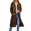 Women's Hood Collar Long Sleeve Long Cardigan Straight Fit Casual Solid Zip Up Hooded Coat Autumn Daily Outerwear