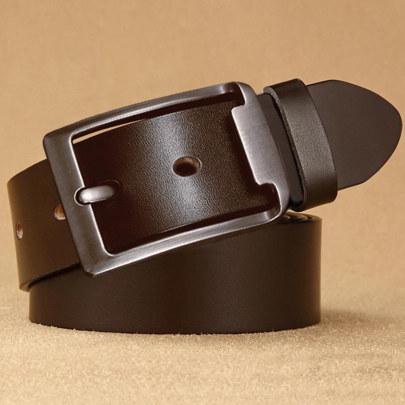 Men'S Belt Retro Trend Pin Buckle Cowhide Belt Business Casual Versatile Middle-Aged And Young Men'S Belt