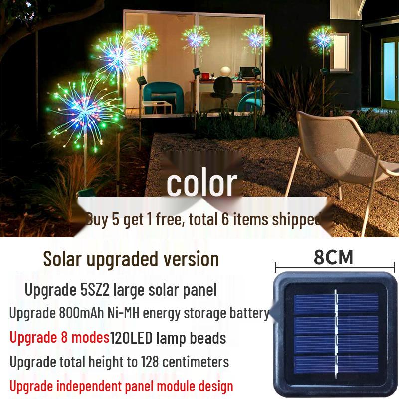 Waterproof Solar Dandelion Firework String Lights for Garden and Lawn Decoration
