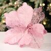 Christmas Poinsettia Artificial Flowers Xmas Tree Wreath Ornaments DIY Decoration New Year Wedding Party Holiday Decor