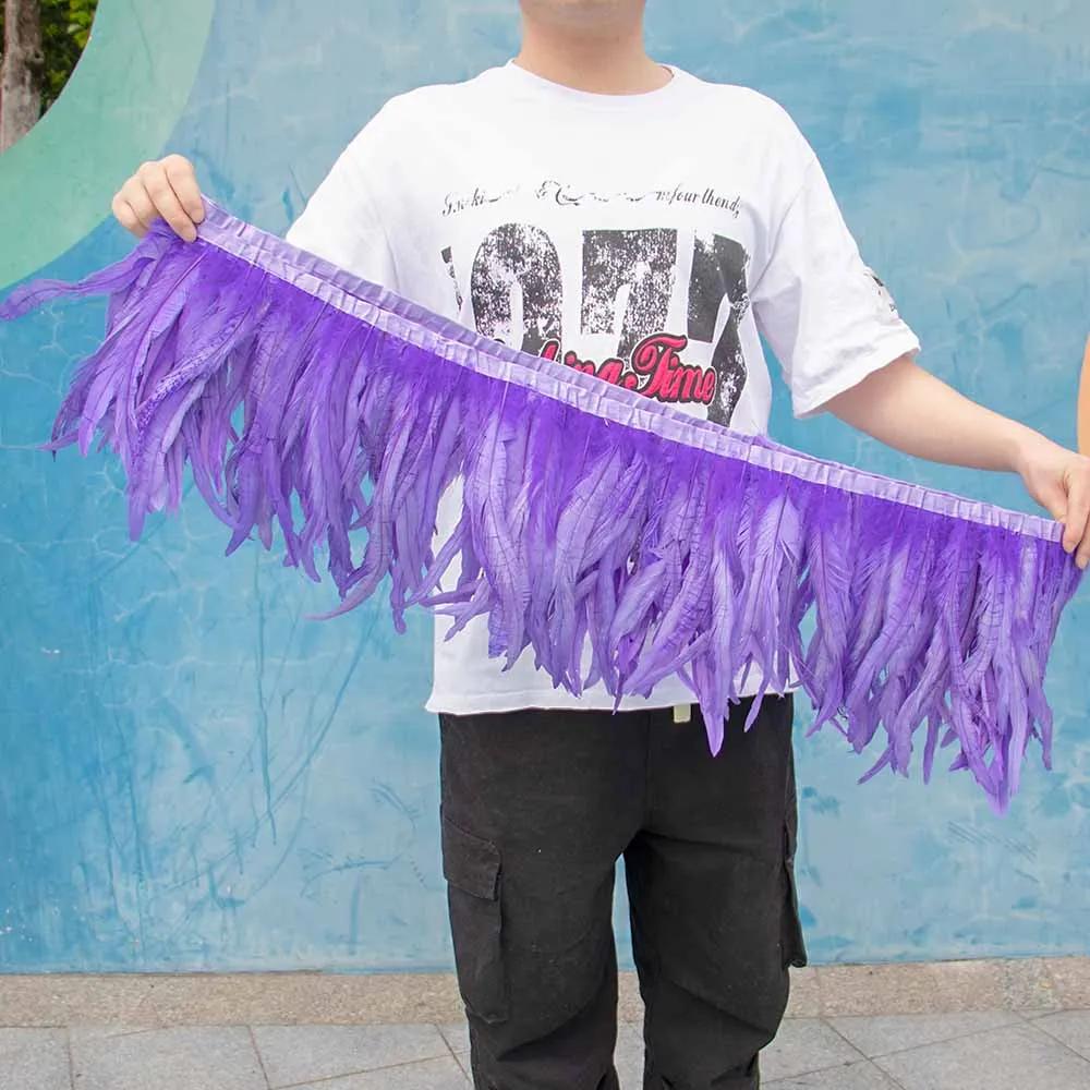 1M Barevné kohoutí ocasní pera Ozdoby DIY Řemesla Karneval Šití Kostým Dekorace Kuřecí Peří Svatba Dámské Šaty 25-30cm