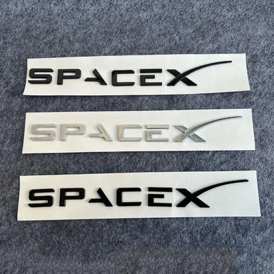 3D ABS Letters Sticker SPACEX For Tesla Rear Tailgate Trunk Emblem Badge Car Stickers Decal for Model 3/Y/X/S