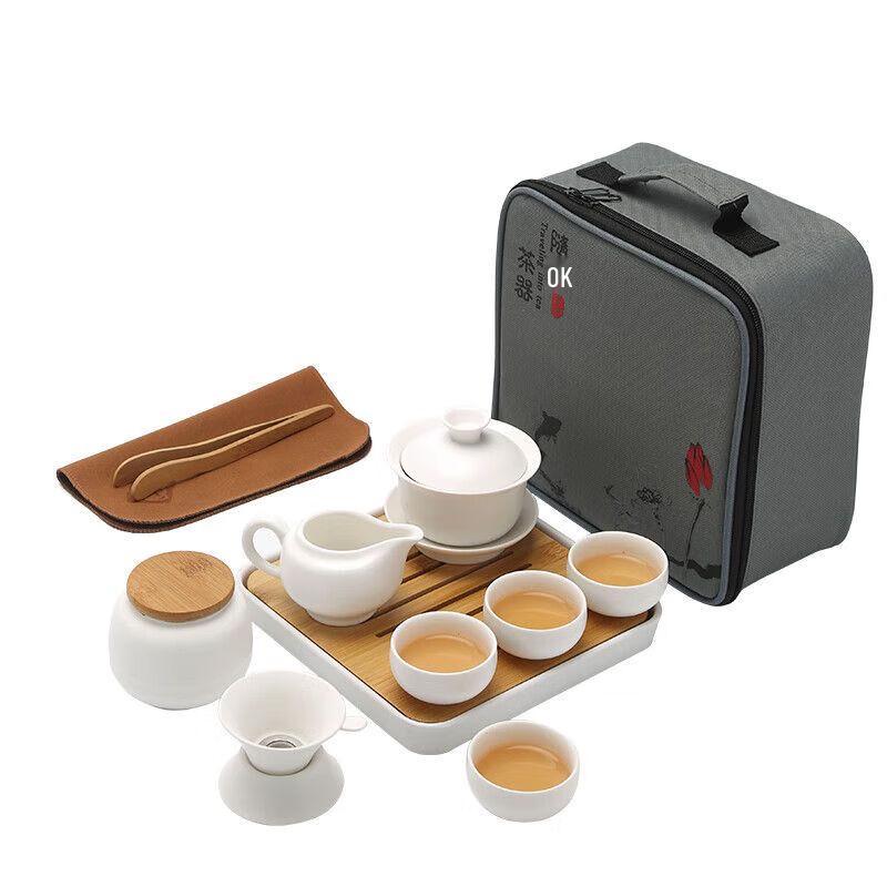 Qiuqiao Portable Ceramic Kung Fu Tea Set