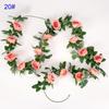 24m Silk Long Rose Fake Flower Ivy Vine Leaf Garland Wedding Party Home Decor