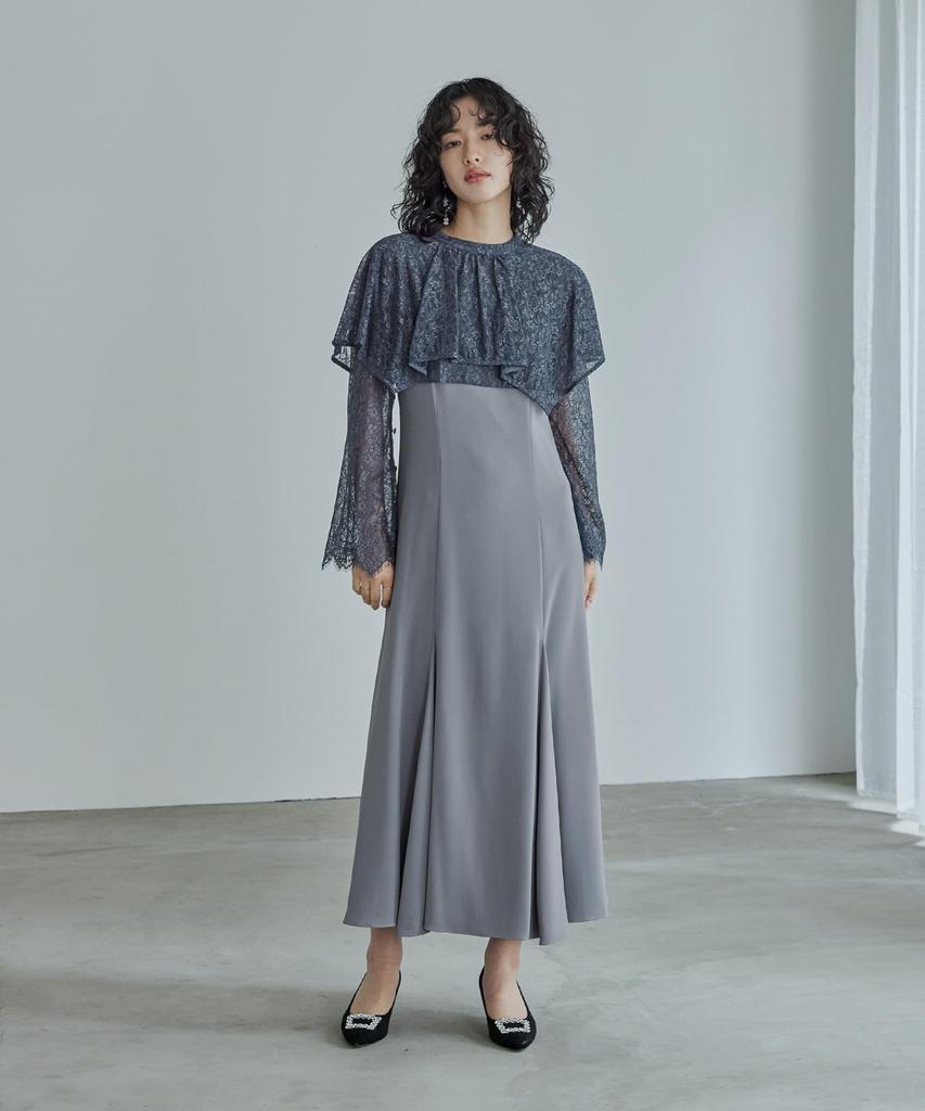 Layered Cape Party Wedding Cape Lace S [niana] Dress, Dress, Dress, Bolero, Gray,