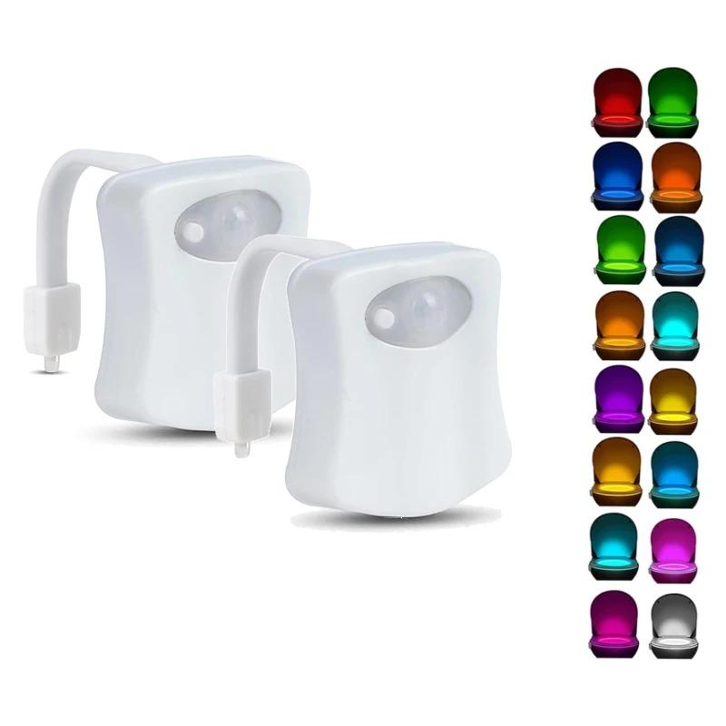 8/16 Colors Motion Sensor Light Wireless LED Night Light RGB Lamp Toilet Bathroom Atmosphere Light Colorful Sensor Night Lights