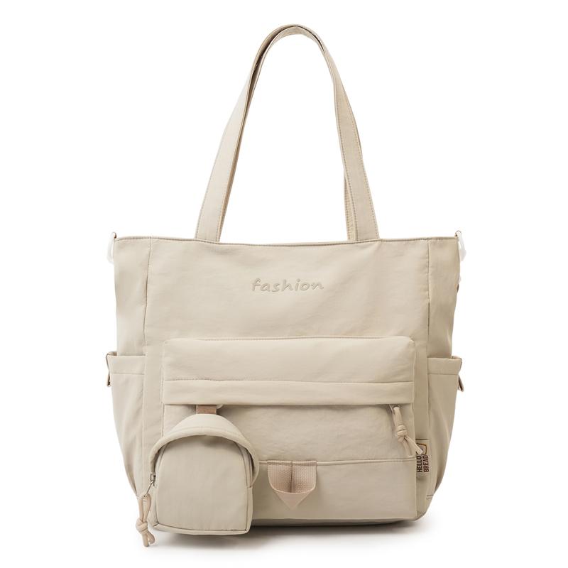 Large Capacity Commuter Shoulder Bag Women's Tote Bag Student Book Bag with Coin Purse
