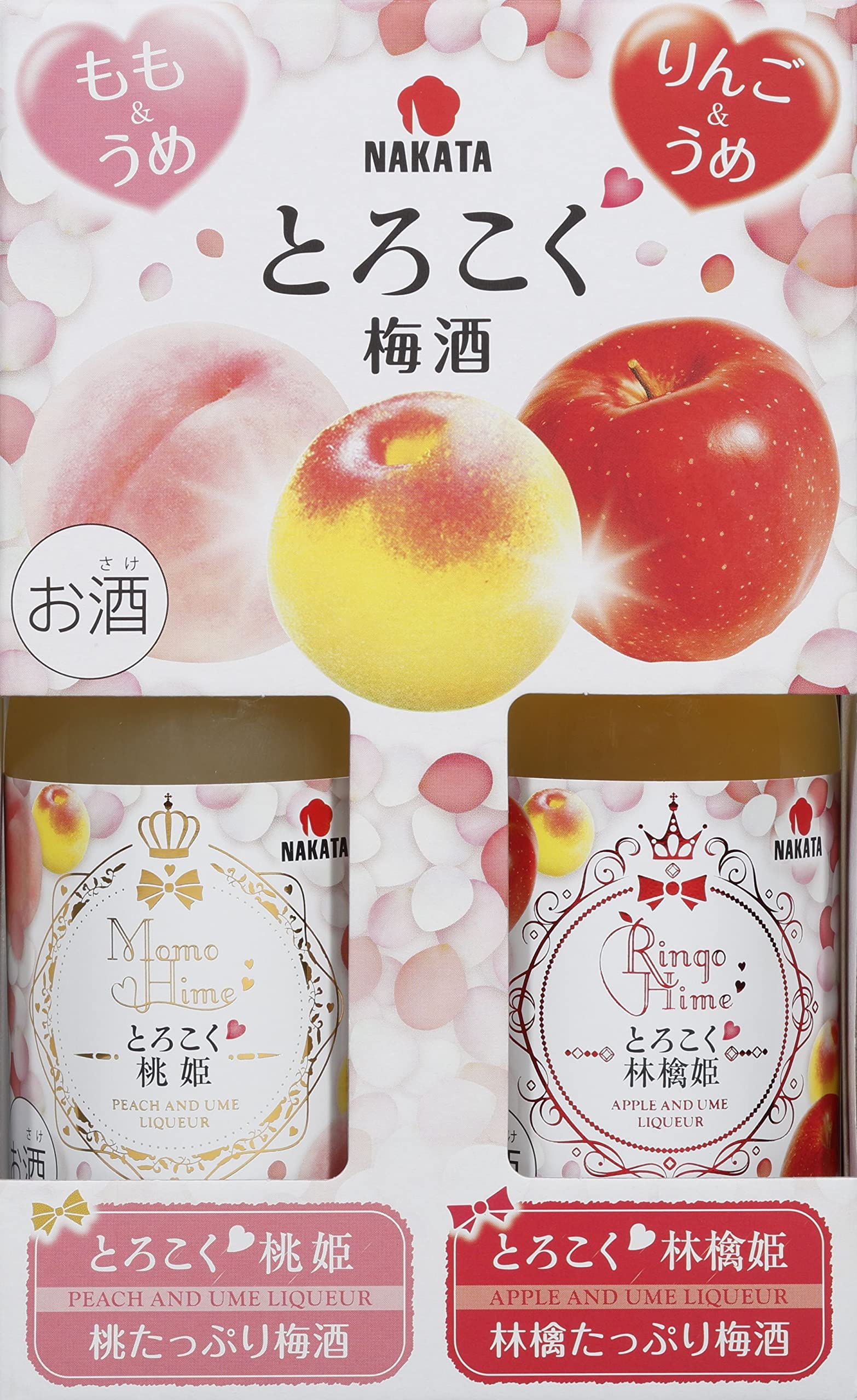 Nakata Foods Torokoku Momohime Ringohime Вакаяма 180 мл x 2 и (Сливовое вино, 8% об. алк., Префектура, Япония, Бутылки, В коробке)