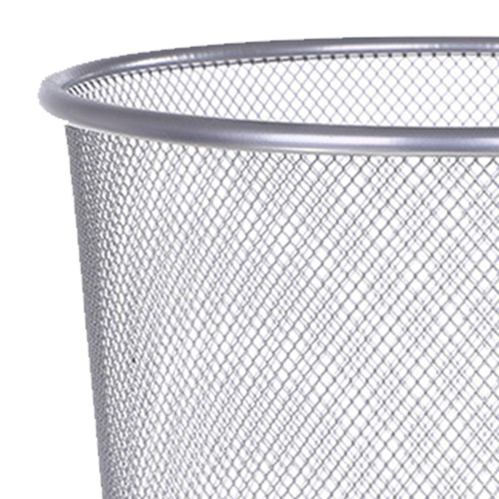 Mesh Iron Trash Can Open Top Large Capacity Well Ventilated Round Waste Basket Bin for Home Office