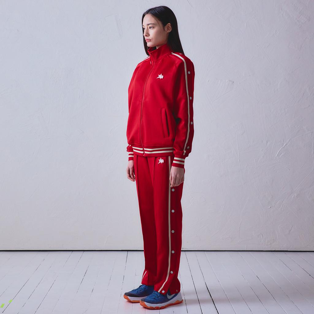 SPORTS ILLUSTRATED Basketball Side Button Track Pants (Red)