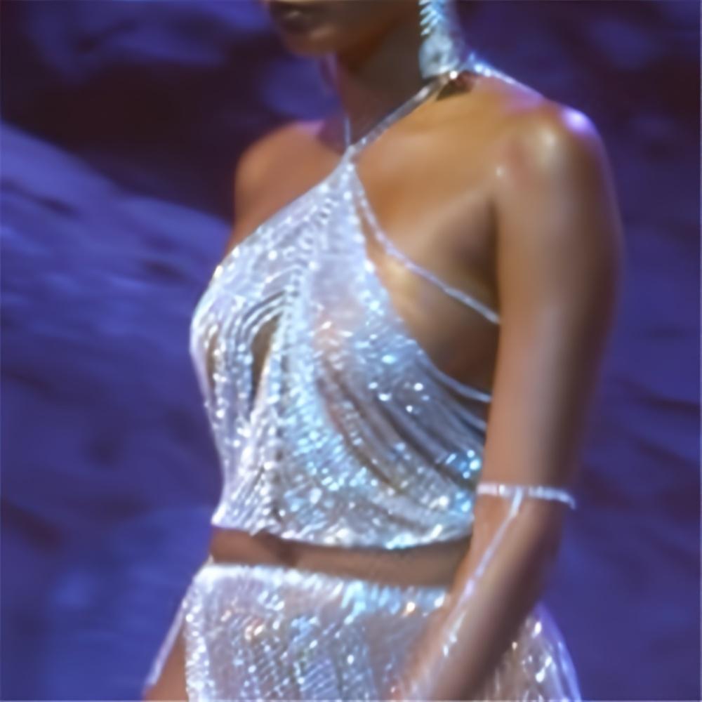 1pc Super Shiny Crop Top Bra Body Chain Iced Out Shiny Rhinestone Exquisite Nightclub Party Prom Body Chain Jewelry