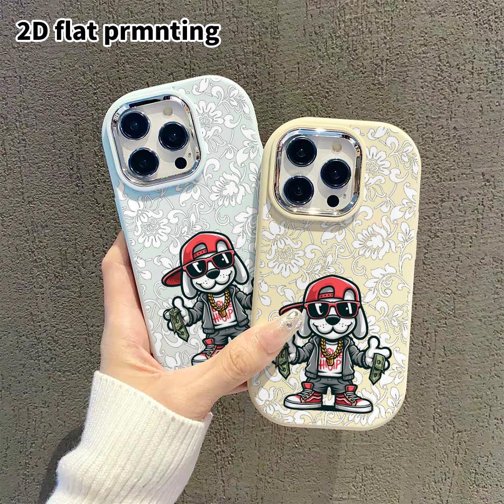 Phone Case: 2D Flat Design Suitable for iPhone 18 17 16 15 14 13 Pro Protective Case, Couple Style, Hip-hop Puppy, Christmas and Halloween Gift