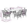 VidaXL Garden Dining Set with Cushions 7 Pcs, Patio Table and Chairs, Outdoor Furniture Terrace, Modern, 3212135