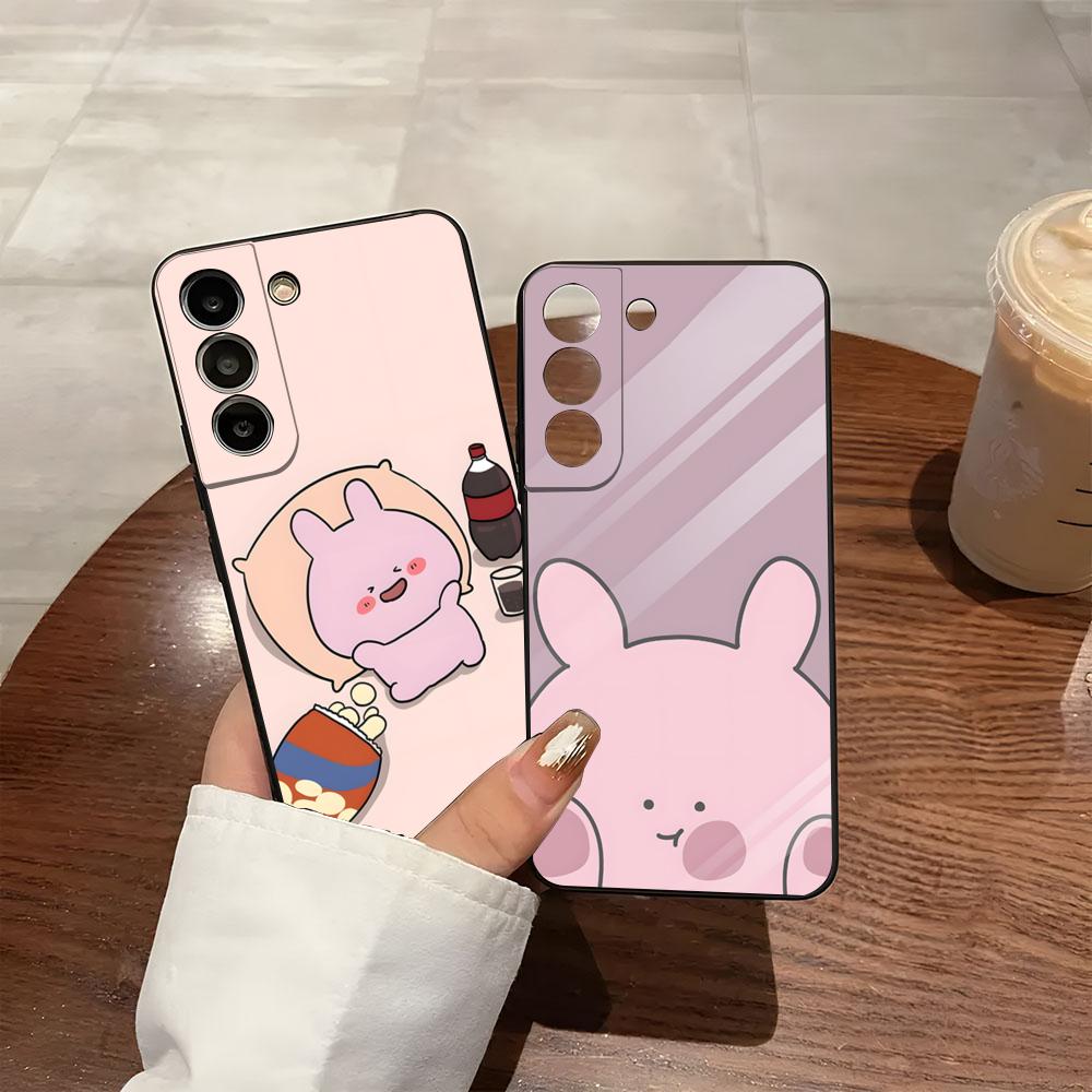 Cute A-Asamimichan Phone Case For Samsung S26 S25 S24 FE S23 S22 S21 Plus S20 Ultra Note20Ultra Black Soft Shell
