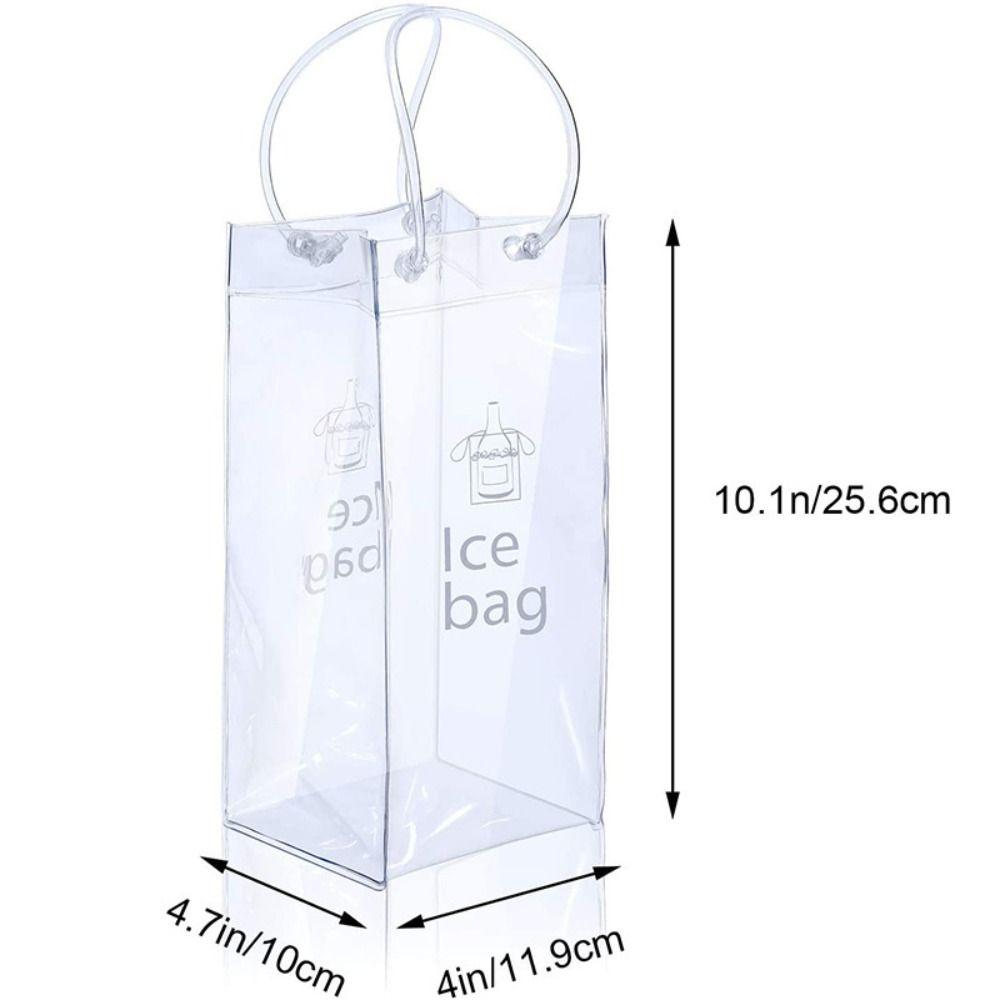 Portable PVC Ice Bag Transparent Foldable Wine Bottle Freezer Bag Leakproof Chiller Drink Bottle Cooler Outdoor Camping