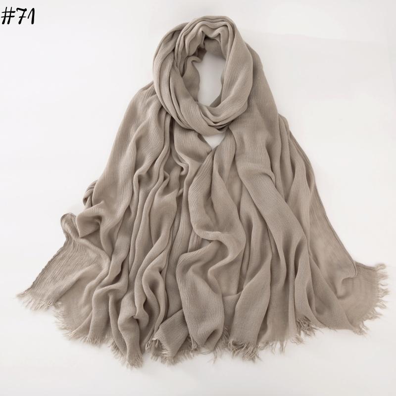 95 Colors Soft Cotton Viscose Scarf Rayon Material Muslim Hijab Mid Eastern Plain Solid Color Headscarf With Tassel
