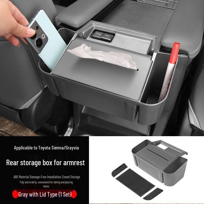 Toyota Sienna Armstöd Bakre Förvarings- & Mugghållarfack