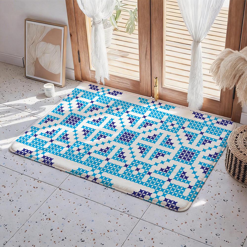 

Style S Slavic Floor Mat Eco Flannel Doormat Non Slip Odorless Indoor Floor Rug Soft Short Plush Home Mat 50x80cm