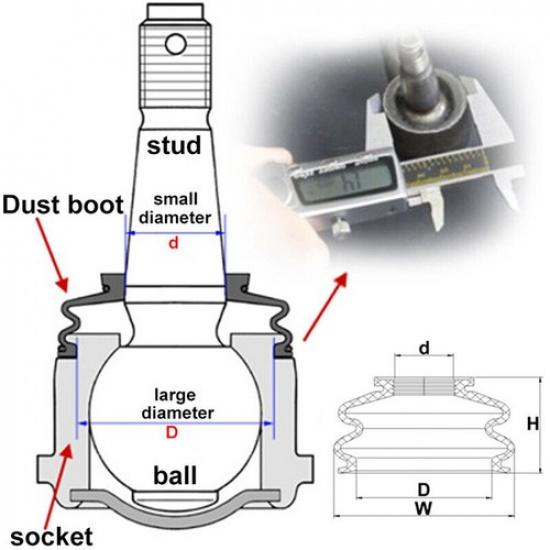 2PCS Car Steering&Suspension Ball Joint Boot Dust Control Arms Cover 14 26 32MM